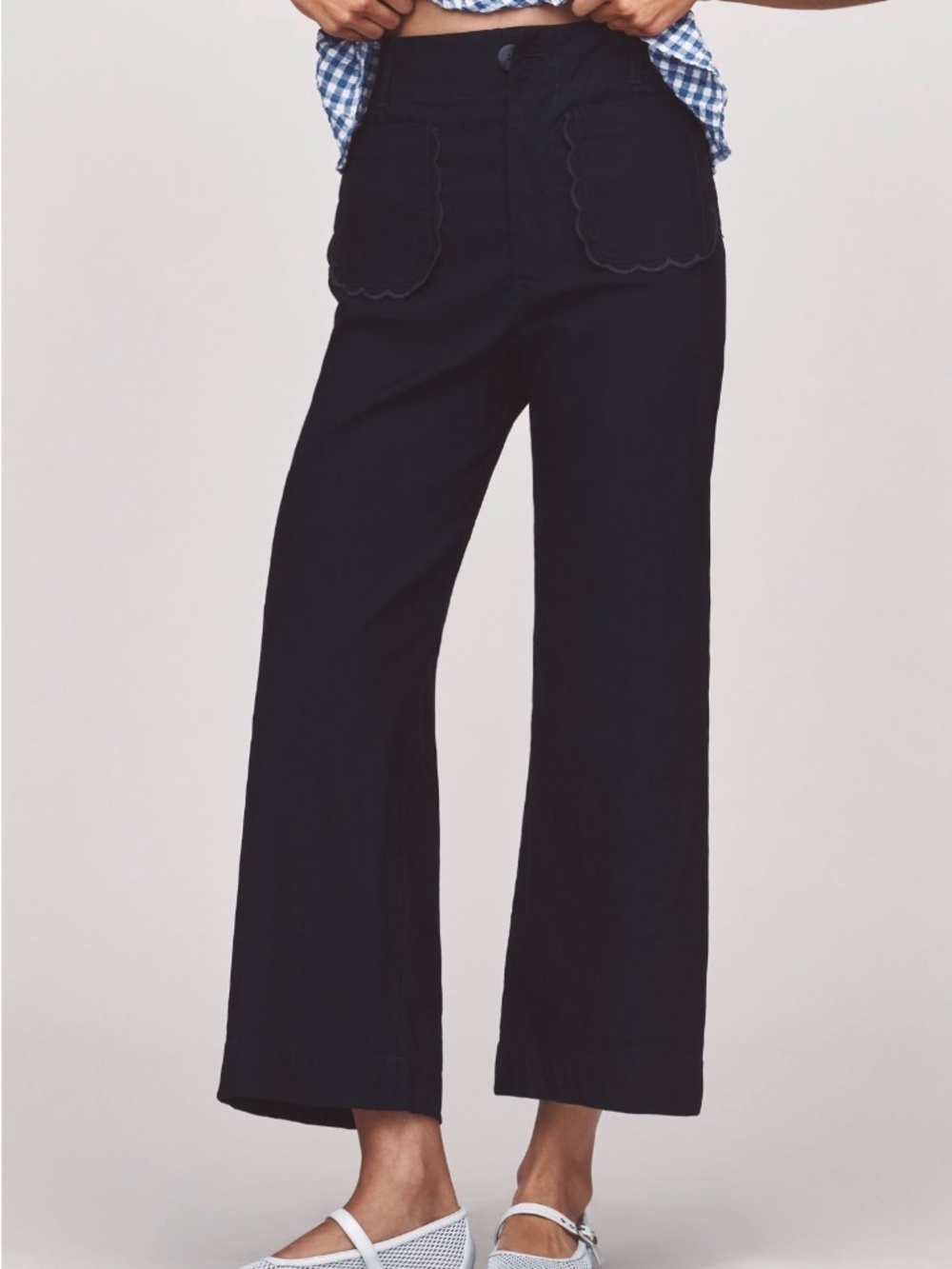 Anthropologie Maeve Colette Magic Fabric Scallop-Pocket Pants